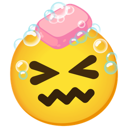 confounded face and soap