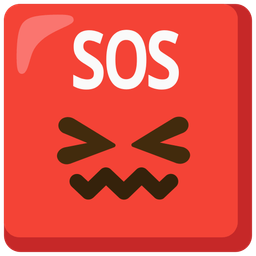 confounded face and SOS button