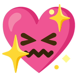 confounded face and sparkling heart