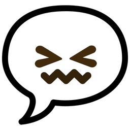 confounded face and speech balloon