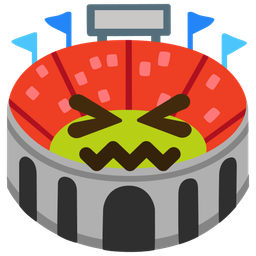 confounded face and stadium