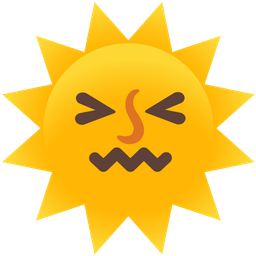 confounded face and sun with face