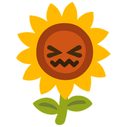 confounded face and sunflower