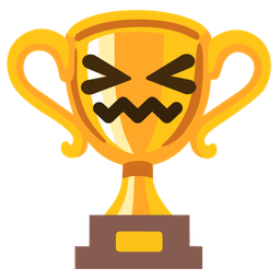 confounded face and trophy