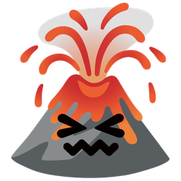 confounded face and volcano