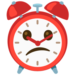 Confused face and Alarm clock