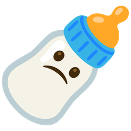 Confused face and Baby bottle
