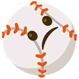 Confused face and Baseball