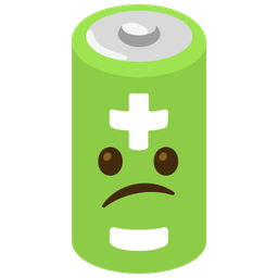 Confused face and Battery