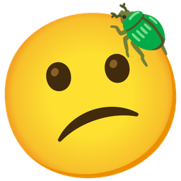 confused face and beetle