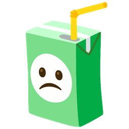 Confused face and Beverage box