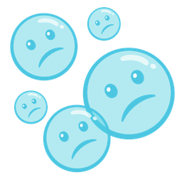 Confused face and Bubbles