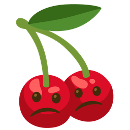 confused face and cherries