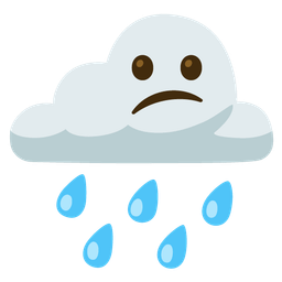 Confused face and Cloud with rain