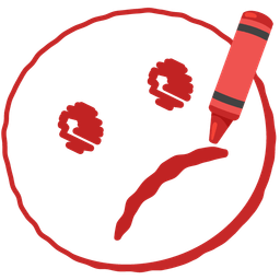 Confused face and Crayon