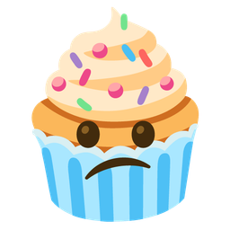 Confused face and Cupcake