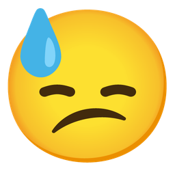 Confused face and Downcast face with sweat