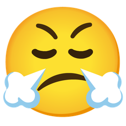 Confused face and Face with steam from nose