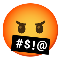 Confused face and Face with symbols on mouth