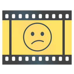 confused face and film frames