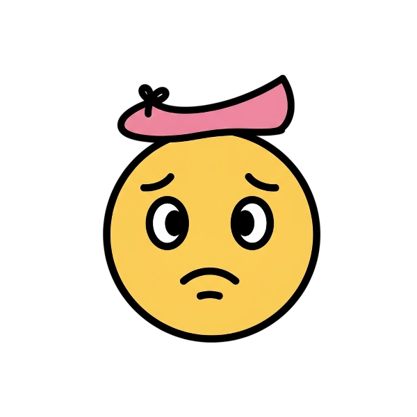 Confused face and Flat shoe