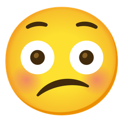 Confused face and Flushed face