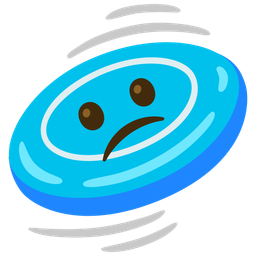 Confused face and Flying disc