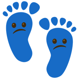 Confused face and Footprints