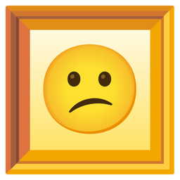 Confused face and Framed picture