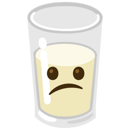 Confused face and Glass of milk