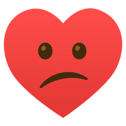 confused face and heart suit