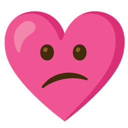 Confused face and Heart with ribbon