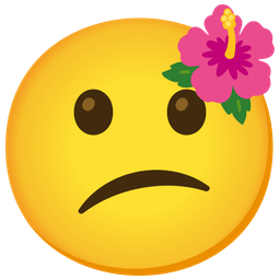 confused face and hibiscus