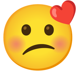 Confused face and Kissing face with closed eyes