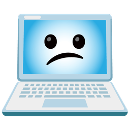 Confused face and Laptop