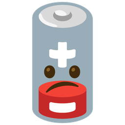 Confused face and Low battery