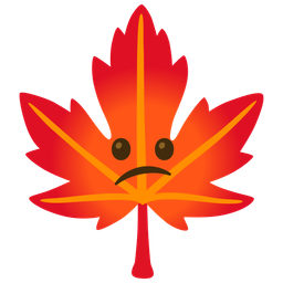 Confused face and Maple leaf