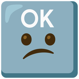 Confused face and OK button