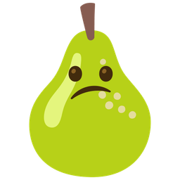 Confused face and Pear