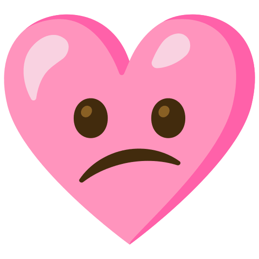 Confused face and Pink heart