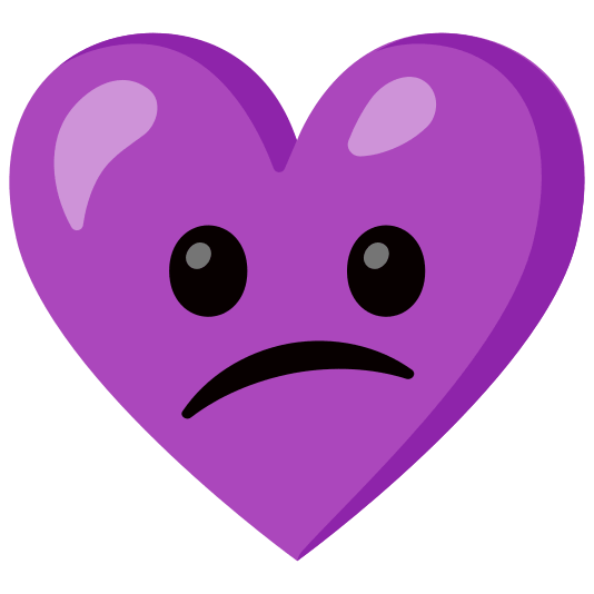 Confused face and Purple heart