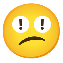 Confused face and Red exclamation mark