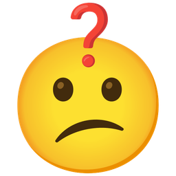 Confused face and Red question mark
