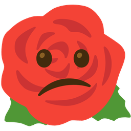 confused face and rose