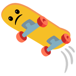 Confused face and Skateboard