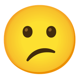Confused face and Slightly frowning face