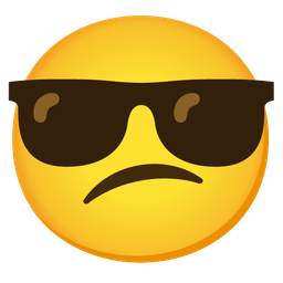 Confused face and Smiling face with sunglasses