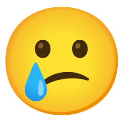 Confused face and Smiling face with tear