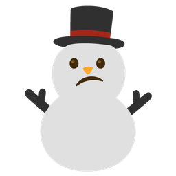 Confused face and Snowman without snow