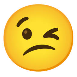 Confused face and Winking face
